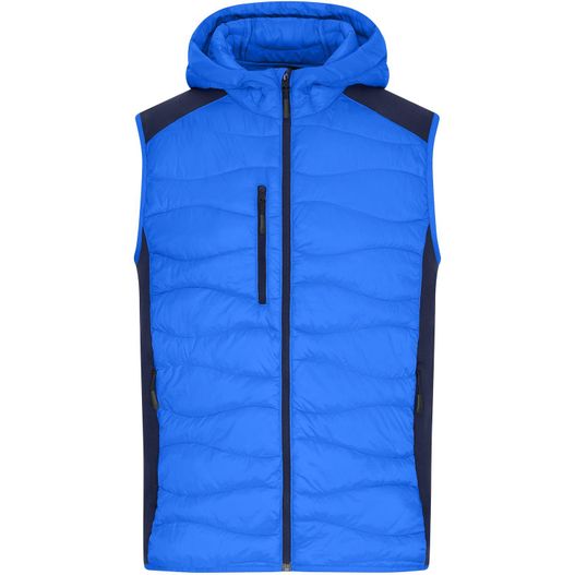 Men's Hybrid Vest - Sportliche Weste mit Kapuze im attraktiven Materialmix (Bild 1)