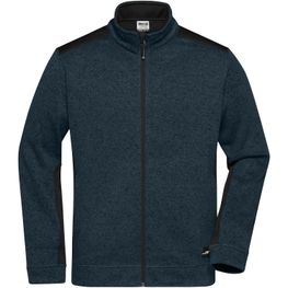Men's Knitted Workwear Fleece Jacket - STRONG - - Pflegeleichte Strickfleece Jacke im Materialmix