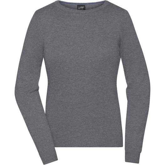 ein frauenpullover mit langem ärmel Ladies' Round-Neck Pullover - Klassischer Baumwoll-Pullover (Bild 1)
