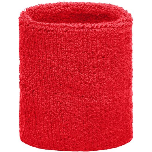 ein roter schweißband mit weißem hintergrund Terry Wristband - Armschweißband aus weichem Frottee (Bild 1)