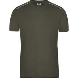 Men's Workwear T-Shirt - SOLID - - Strapazierfähiges und pflegeleichtes T-shirt mit Kontrastpaspel