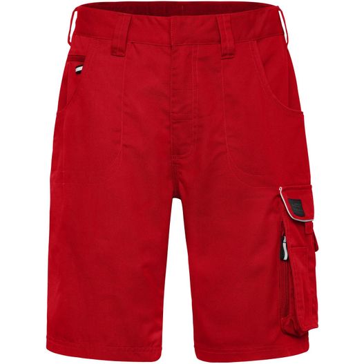 eine rote shorts mit einer reißverschlusstasche Workwear Bermudas - SOLID - - Funktionelle Arbeitsshorts im cleanen Look mit hochwertigen Details (Bild 1)