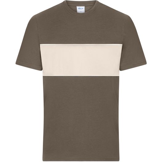 T-Shirt colour-block UNISEX - Unisex T-Shirt mit Kontrasteinsatz (Bild 1)