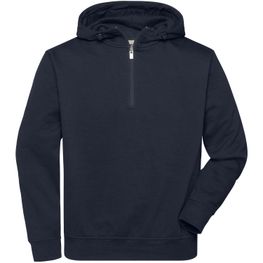 BIO Workwear-Half Zip Hoody - Sweatshirt mit Kapuze und Reißverschluss