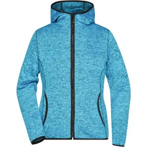 Ladies' Knitted Fleece Hoody - Kapuzenjacke aus Strickfleece in Melange-Optik