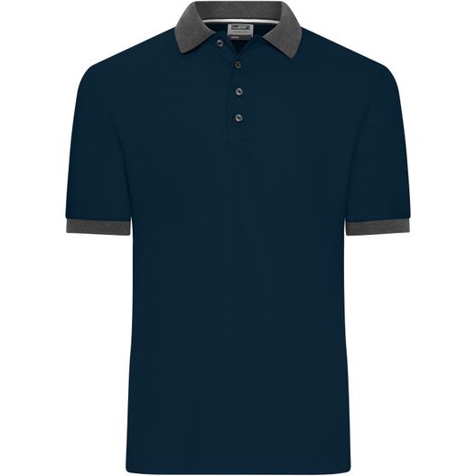 ein herren poloshirt mit kontrastkragen Men's Polo - Klassisches Polo mit kontrastfarbigem Kragen und Armbündchen in Piqué-Qualität (Bild 1)