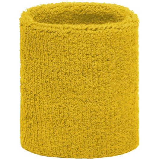 ein gelbes schweißband mit weißem hintergrund Terry Wristband - Armschweißband aus weichem Frottee (Bild 1)