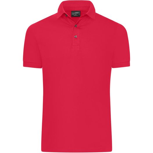 ein rotes poloshirt mit knöpfen Men's Mercerised Polo Slim Fit - Slim-Fit Polo in Premiumqualität (Bild 1)