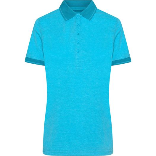 Ladies' Heather Polo - Melange Polo mit modischen Details (Bild 1)