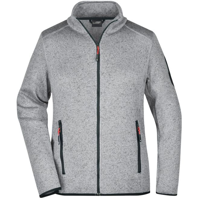 Ladies' Knitted Fleece Jacket - Modische Strickfleece Jacke mit Stehkragen