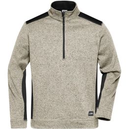 Men's Knitted Workwear Fleece Half-Zip - STRONG - - Pflegeleichter Strickfleece Troyer im Materialmix