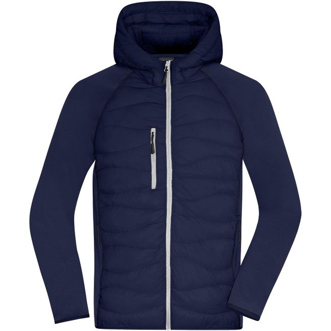 Men's Hybrid Jacket - Sportliche Jacke mit Kapuze im attraktiven Materialmix