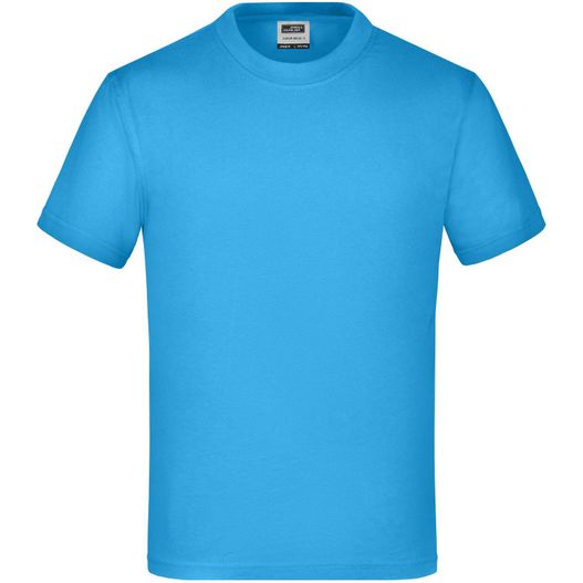 ein blaues t-shirt auf weißem hintergrund Junior Basic-T - Kinder Komfort-T-Shirt aus hochwertigem Single Jersey (Bild 1)
