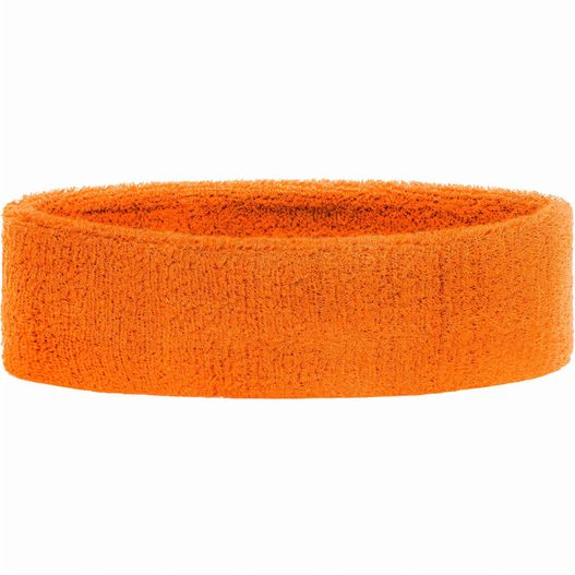 ein oranges stirnband auf weißem hintergrund Terry Headband - Frottee Stirnband für Sport und Freizeit (Bild 1)