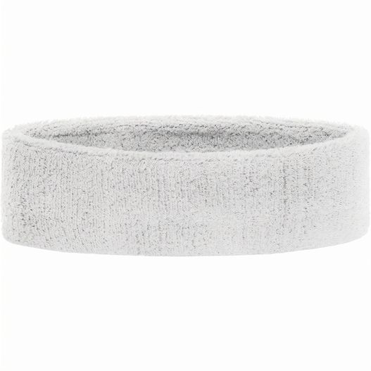 ein weißer ring mit schwarzem zentrum Terry Headband - Frottee Stirnband für Sport und Freizeit (Bild 1)