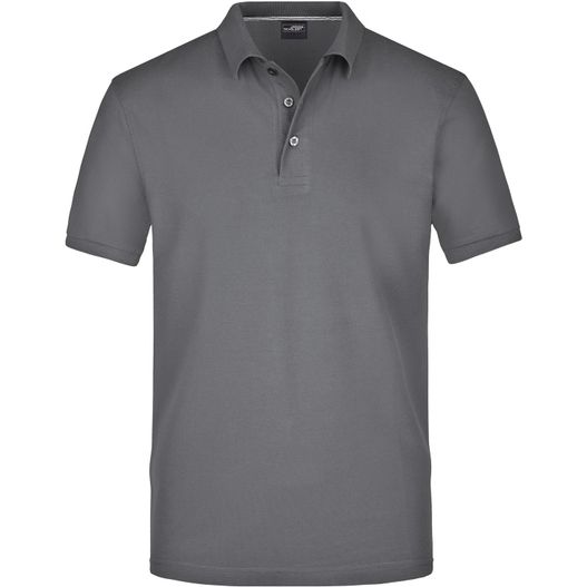 ein graues poloshirt mit kragen Men's Pima Polo - Poloshirt in Premiumqualität (Bild 1)
