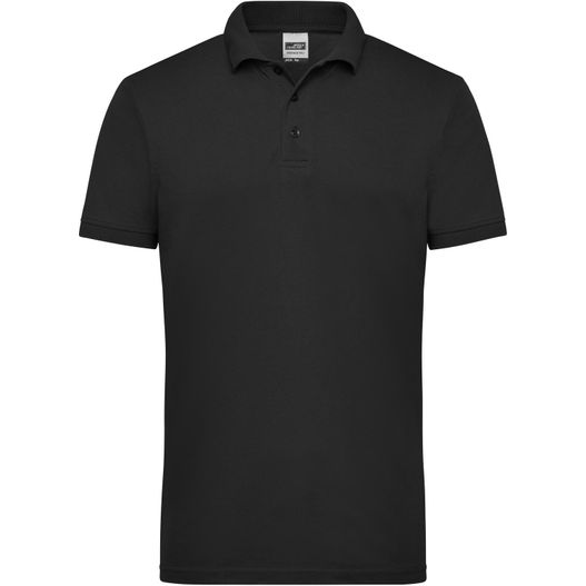 ein schwarzes poloshirt mit einem weißen logo auf der brust Men's Workwear Polo - Pflegeleichtes und strapazierfähiges Polo (Bild 1)