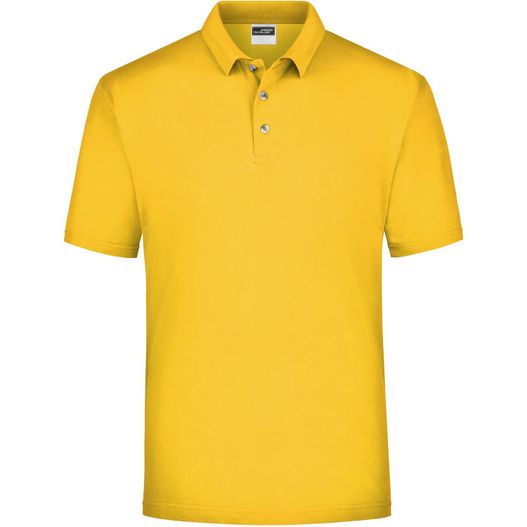 ein gelbes poloshirt auf weißem hintergrund Polo-Piqué Medium - Klassisches Polohemd für Freizeit und Sport (Bild 1)
