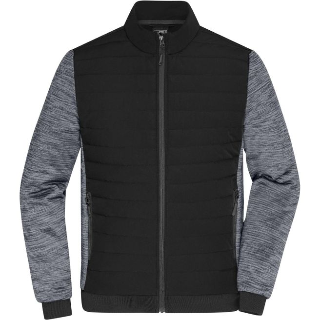 Men's Padded Hybrid Jacket - Wattierte Jacke mit Stehkragen im attraktiven Materialmix
