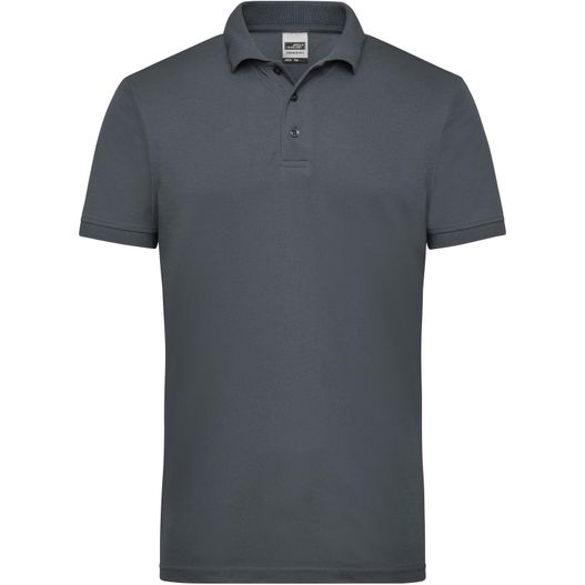 ein graues poloshirt mit kragen und knöpfen Men's Workwear Polo - Pflegeleichtes und strapazierfähiges Polo (Bild 1)