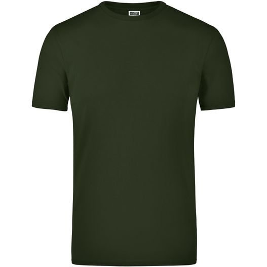 ein grünes t-shirt mit einem weißen logo auf der brust Elastic-T - T-Shirt mit Elasthan (Bild 1)
