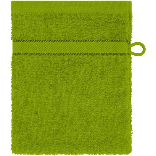 ein grünes handtuch mit reißverschluss darauf Flannel - Waschhandschuh im dezenten Design (Bild 1)