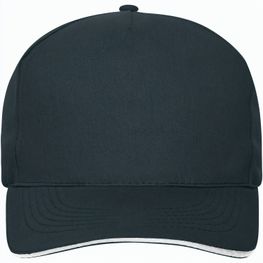 5 Panel Sandwich Cap Bio Cotton - 5 Panel Cap mit ungebürsteter Oberfläche