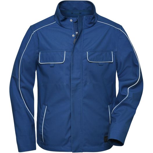 eine blaue arbeitsjacke mit weißen pips Workwear Softshell Light Jacket - SOLID - - Professionelle, leichte Softshelljacke im cleanen Look mit hochwertigen Details (Bild 1)