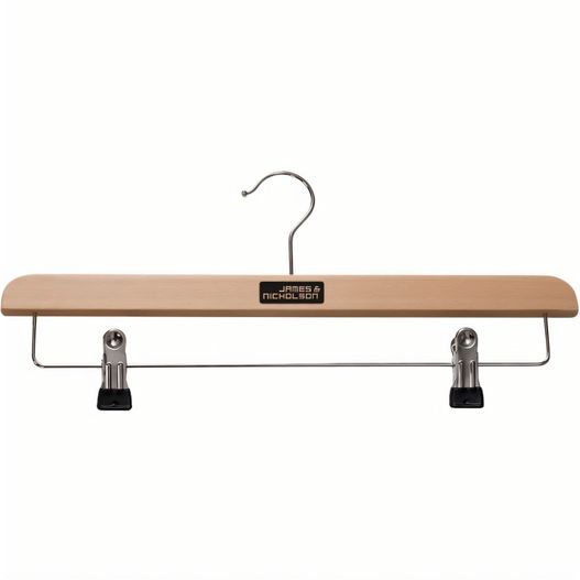 Clothes hanger with clip - Hochwertiger Holz-Kleiderbügel mit Klammersteg (Bild 1)