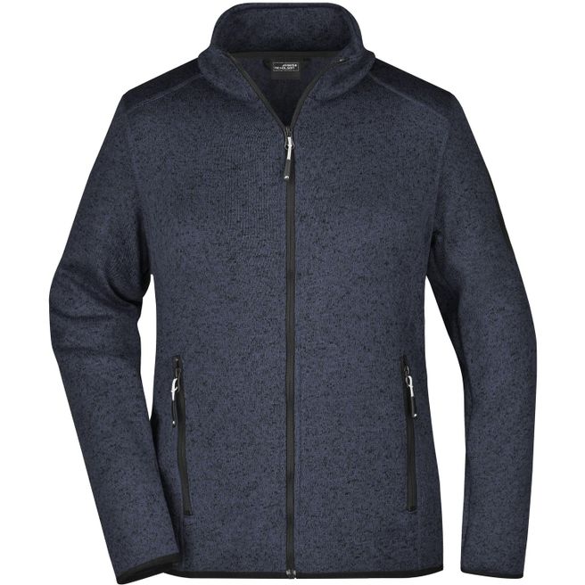 Ladies' Knitted Fleece Jacket - Modische Strickfleece Jacke mit Stehkragen