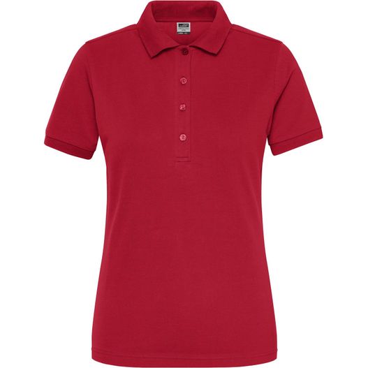 ein frauen rot poloshirt Ladies' BIO Stretch-Polo Work - SOLID - - Polo aus weichem Elastic-Piqué (Bild 1)
