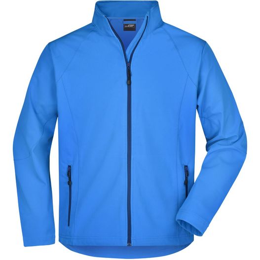 eine blaue jacke mit einem reißverschlusskragen Men's Softshell Jacket - Modische Softshelljacke (Bild 1)