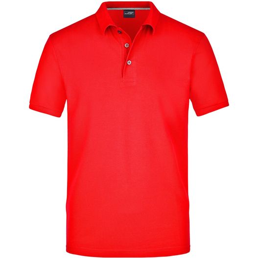 ein rotes poloshirt auf weißem hintergrund Men's Pima Polo - Poloshirt in Premiumqualität (Bild 1)