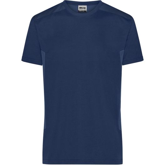 ein navy t - shirt mit einer tasche Men's Workwear T-Shirt - STRONG - - Strapazierfähiges und pflegeleichtes T-Shirt mit Kontrasteinsätzen (Bild 1)