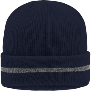 Reflective Beanie - Klassische Strickmütze mit einem reflektierenden Streifen im Umschlag (ohne Schutzfunktion/keine PSA)