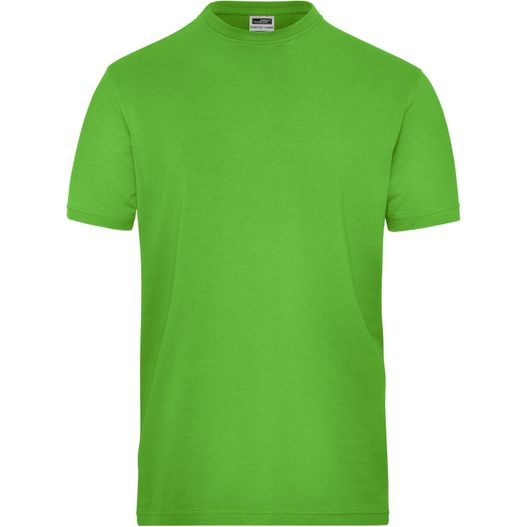 ein helles grünes t-shirt auf weißem hintergrund Men's BIO Stretch-T Work - SOLID - - T-Shirt aus weichem Elastic-Single-Jersey (Bild 1)