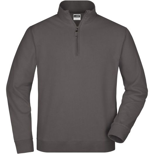 Round-Neck Zip - Sweatshirt mit Stehkragen und kurzem Reißverschluss (Bild 1)