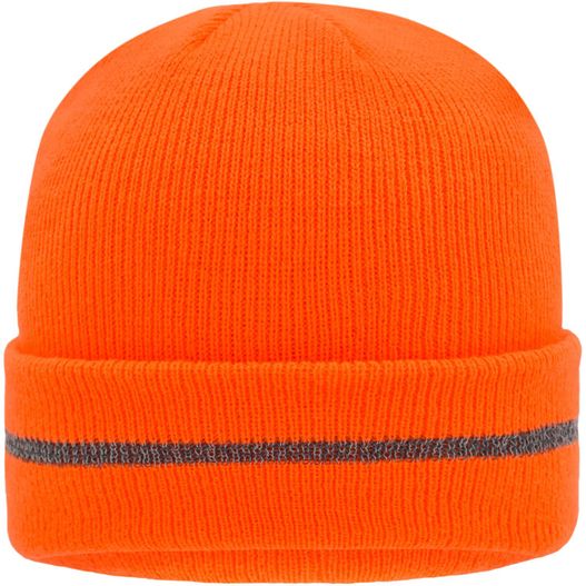 Reflective Beanie - Klassische Strickmütze mit einem reflektierenden Streifen im Umschlag (ohne Schutzfunktion/keine PSA) (Bild 1)