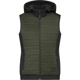 Ladies' Padded Hybrid Vest - Wattierte Strickfleece Weste im attraktiven Materialmix