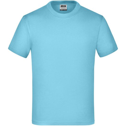 ein hellblaues t-shirt auf weißem hintergrund Junior Basic-T - Kinder Komfort-T-Shirt aus hochwertigem Single Jersey (Bild 1)