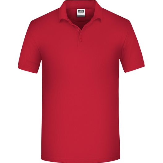 ein rotes poloshirt auf weißem hintergrund Men's BIO Workwear Polo - Pflegeleichtes und strapazierfähiges Polo (Bild 1)