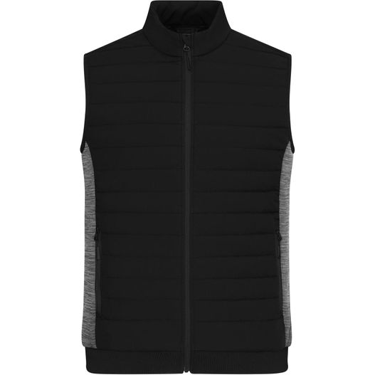 Men's Padded Hybrid Vest - Wattierte Weste mit Stehkragen im attraktiven Materialmix (Bild 1)