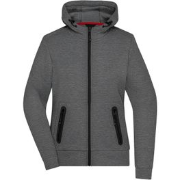 Produktabbildung Ladies' Hooded Jacket - Kapuzenjacke mit modischen Details in Melange-Optik Ladies' Hooded Jacket - Kapuzenjacke mit modischen Details in Melange-Optik