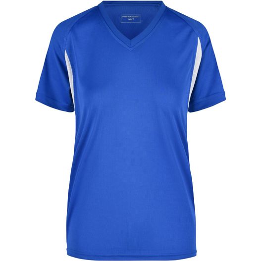 ein frauenblaues und weißes hemd Ladies' Running-T - Funktionelles Laufshirt (Bild 1)
