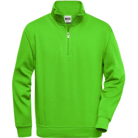 ein grüner flöte zip sweatshirt Workwear Half Zip Sweat - Sweatshirt mit Stehkragen und Reißverschluss (Bild 1)