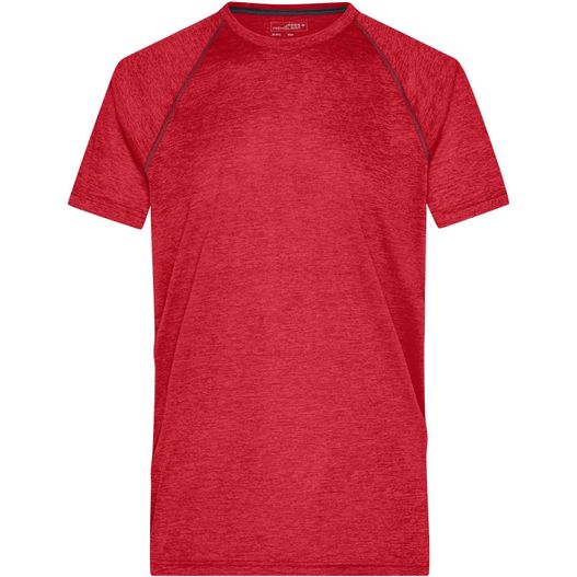 ein rotes hemd mit einem schwarzen streifen auf der brust Men's Sports T-Shirt - Funktionsshirt für Fitness und Sport (Bild 1)