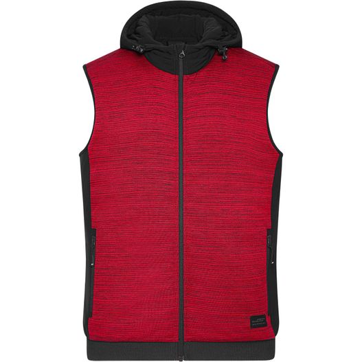 Men's Padded Hybrid Vest - Wattierte Strickfleece Weste im attraktiven Materialmix (Bild 1)