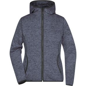 Ladies' Knitted Fleece Hoody - Kapuzenjacke aus Strickfleece in Melange-Optik