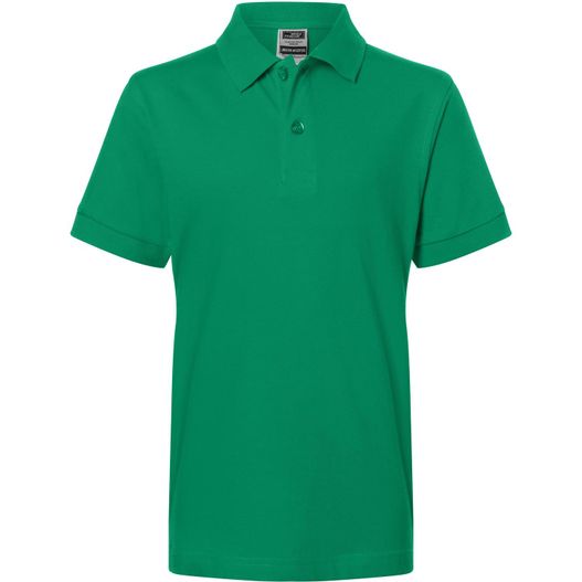 ein grünes poloshirt mit einem weißen logo auf der brust Classic Polo Junior - Hochwertiges Polohemd mit Armbündchen (Bild 1)