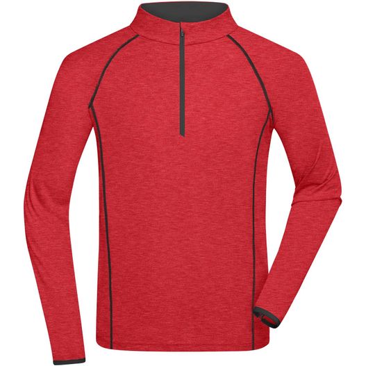 ein rotes herrenhemd Men's Sports Shirt Longsleeve - Langarm Funktionsshirt für Fitness und Sport (Bild 1)